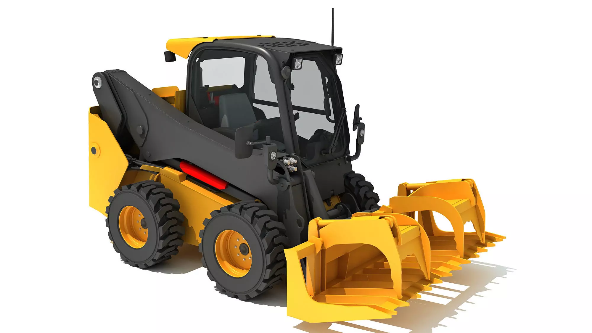 Log Fork Skid Steer Loader 3D model_0