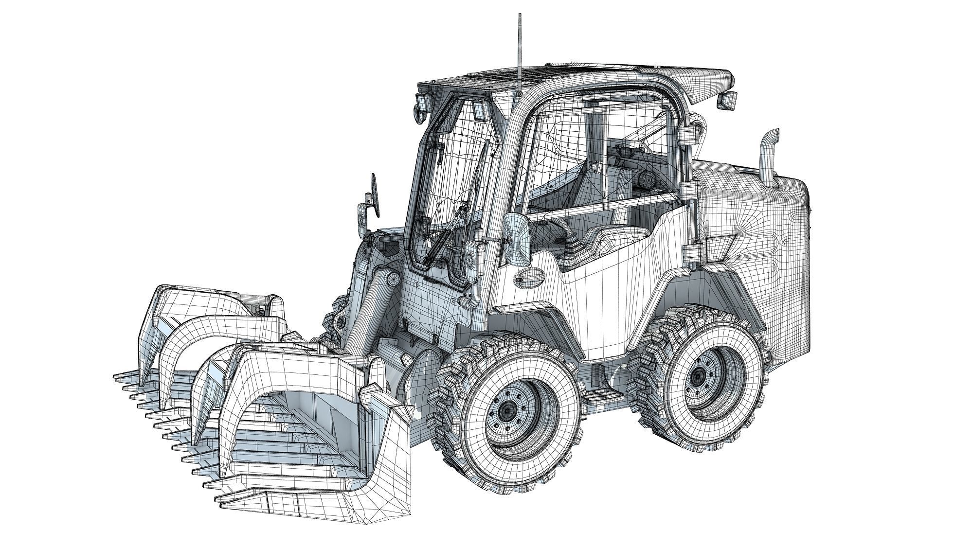 Log Fork Skid Steer Loader 3D model_18