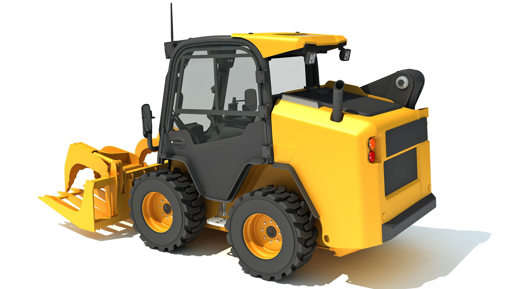 Log Fork Skid Steer Loader 3D model_3