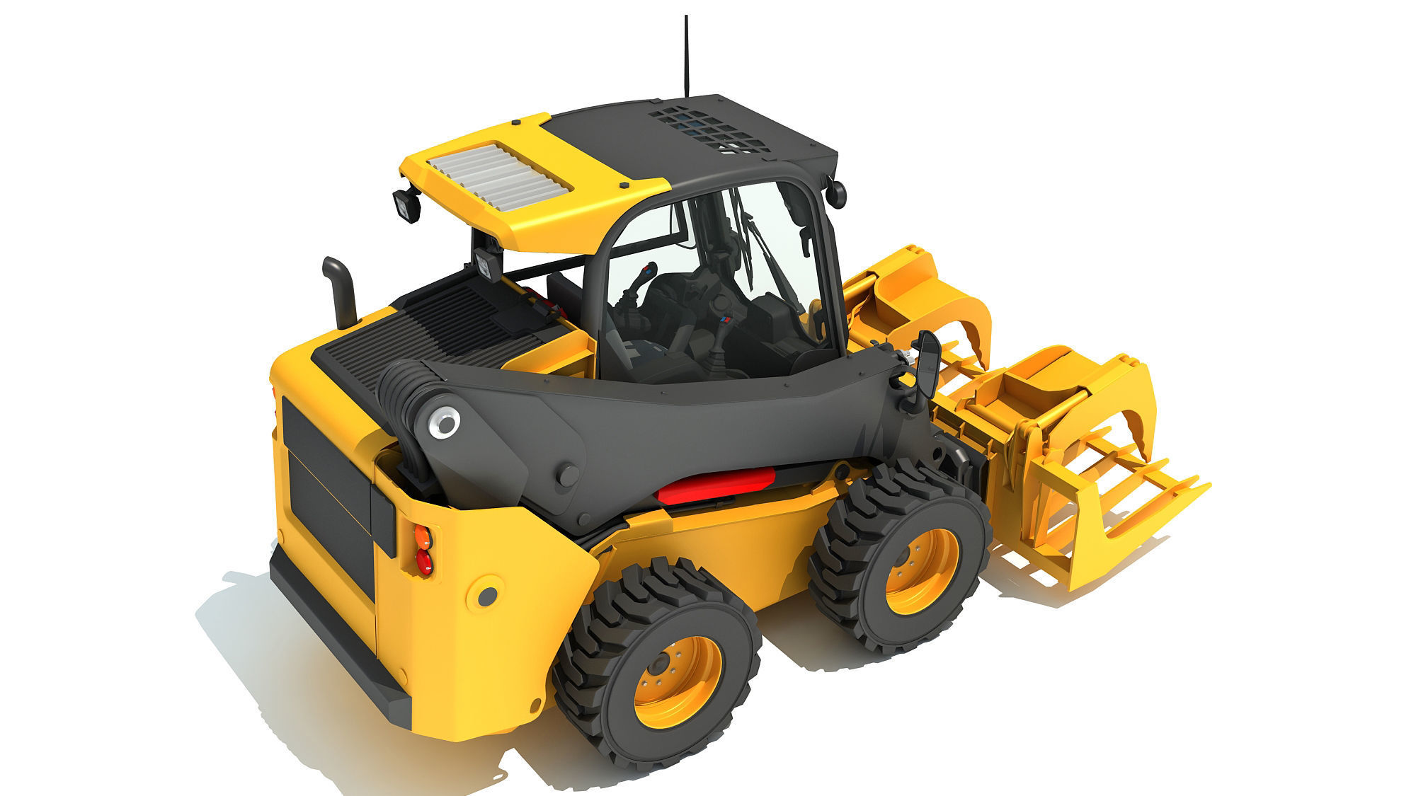 Log Fork Skid Steer Loader 3D model_5