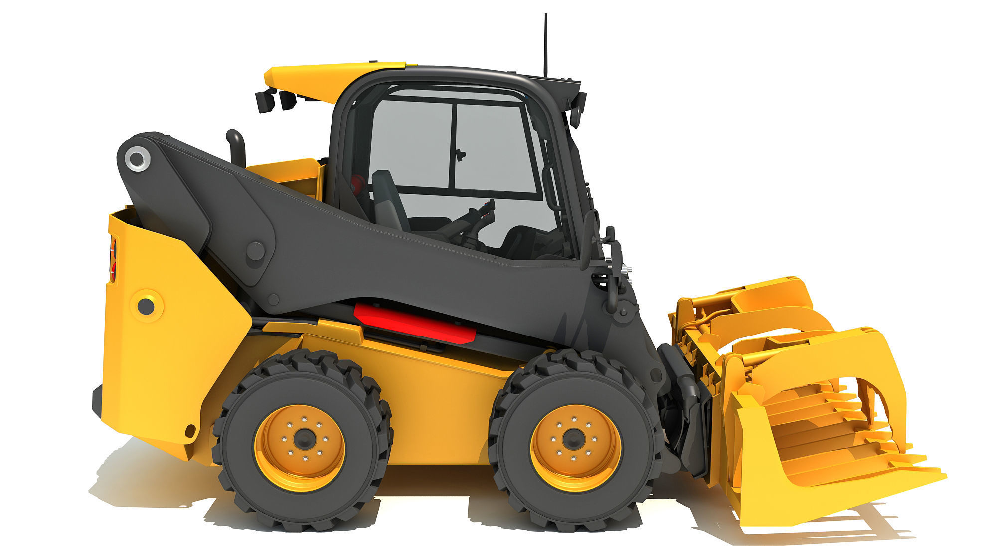 Log Fork Skid Steer Loader 3D model_10