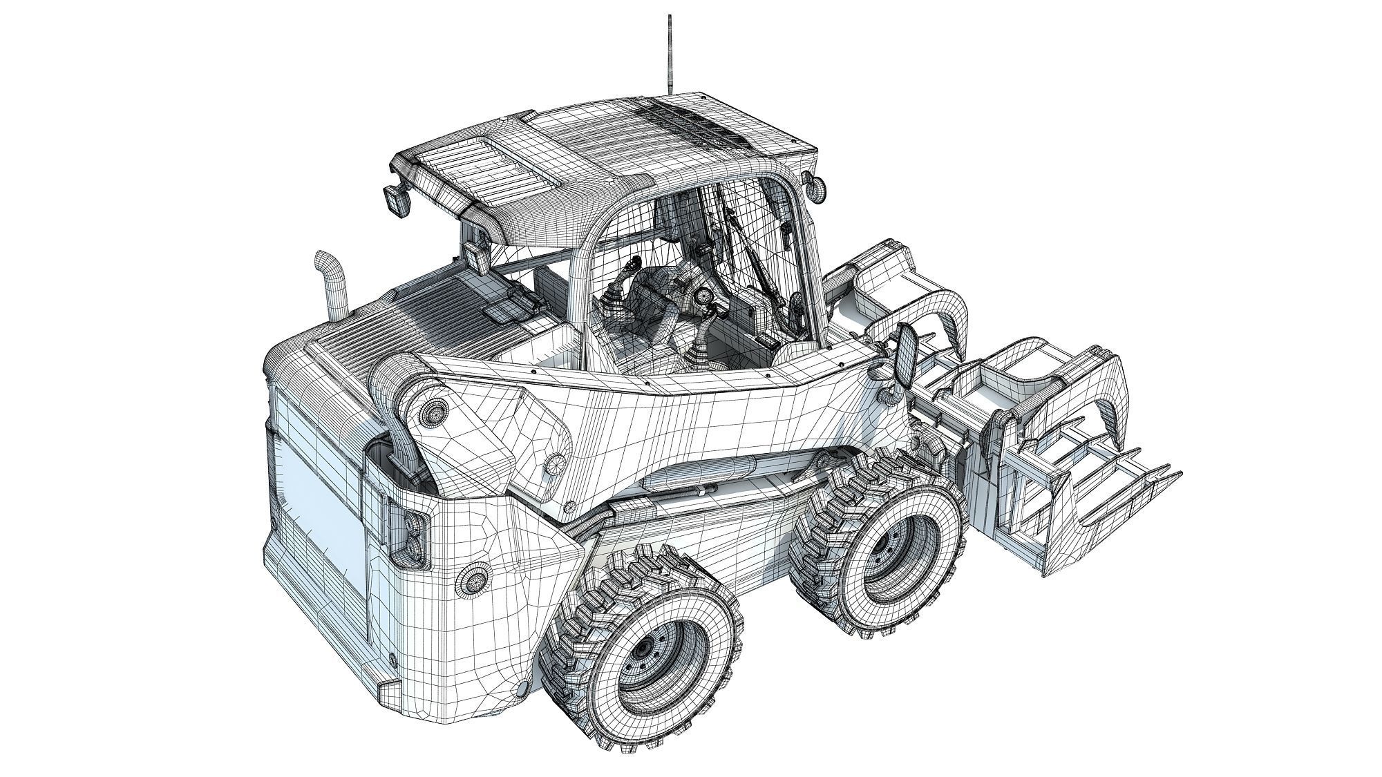 Log Fork Skid Steer Loader 3D model_20