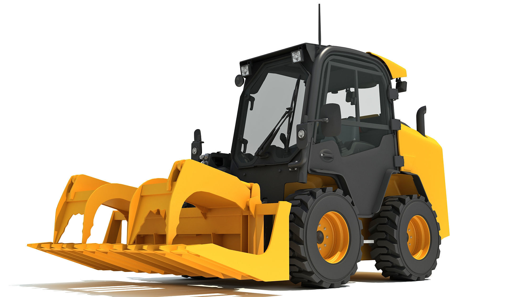 Log Fork Skid Steer Loader 3D model_14