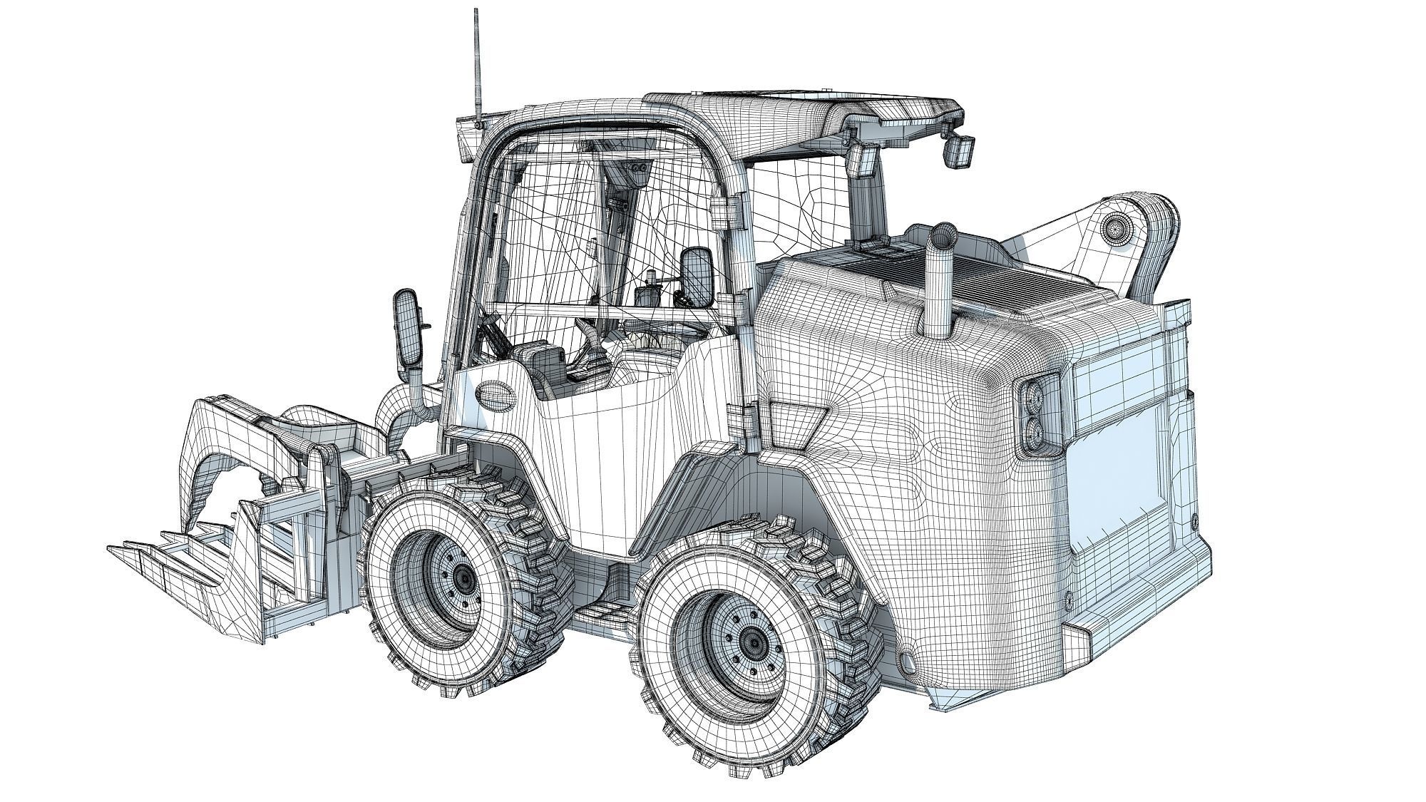 Log Fork Skid Steer Loader 3D model_19