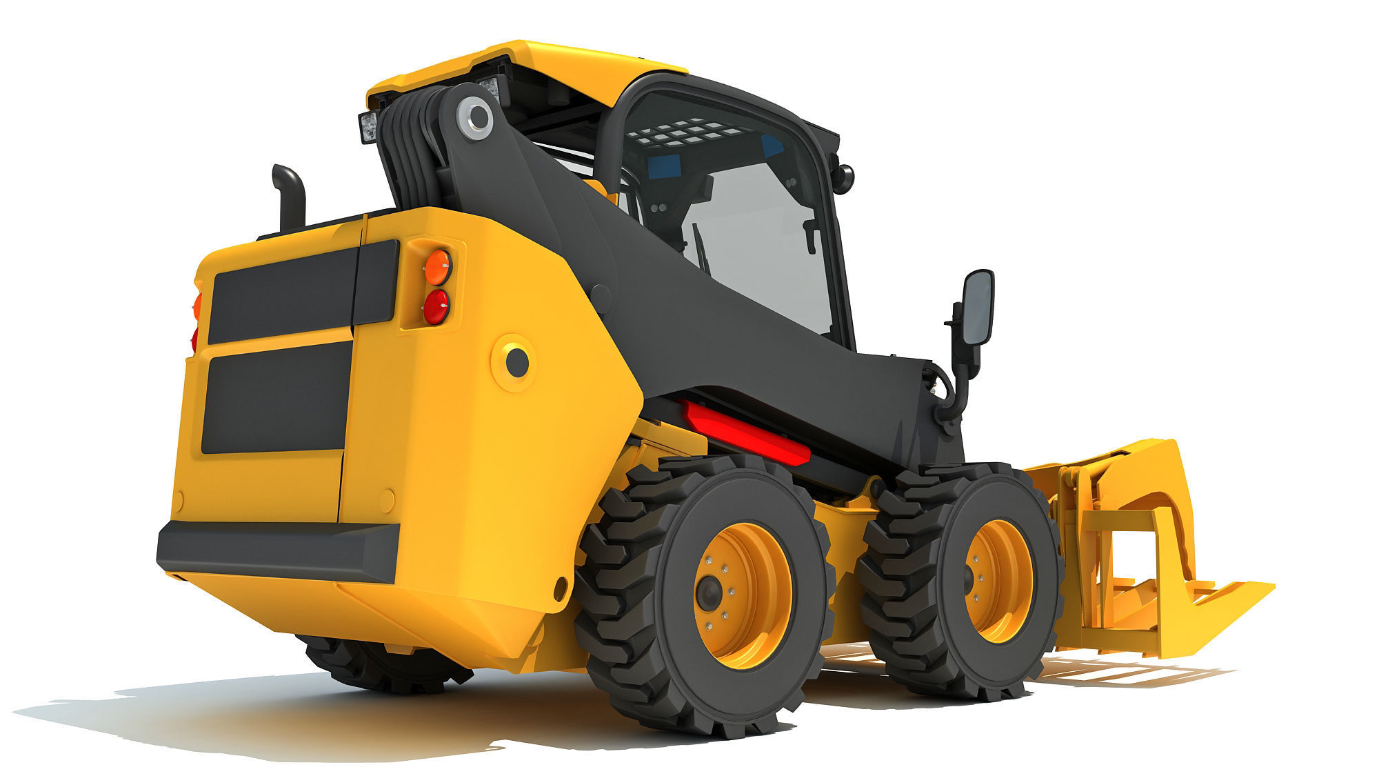 Log Fork Skid Steer Loader 3D model_6