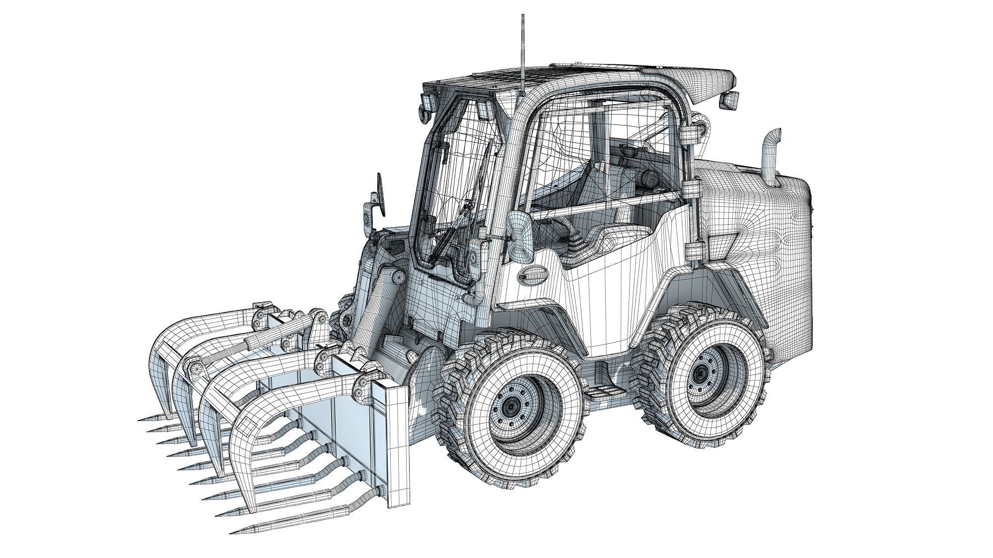 Skid Steer Loader Manure Fork 3D model_13