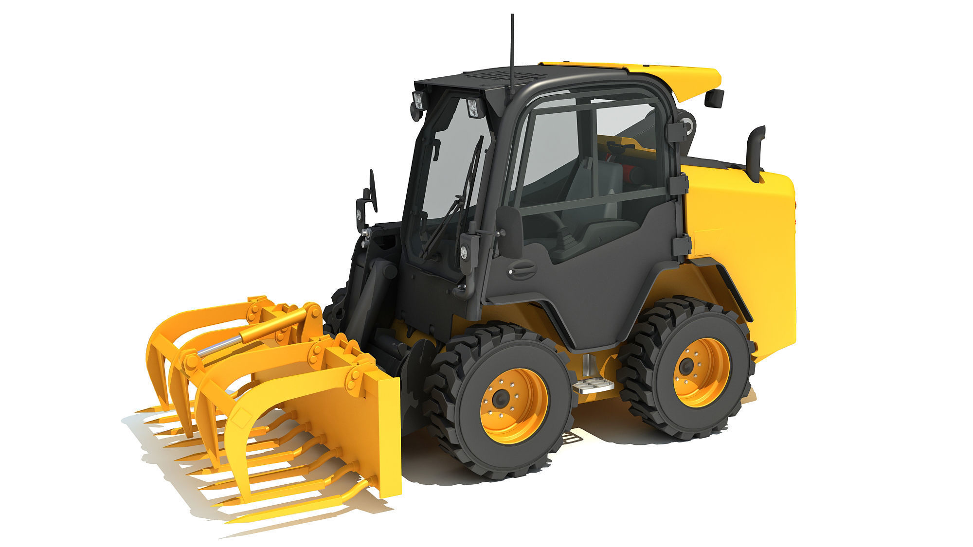 Skid Steer Loader Manure Fork 3D model_1