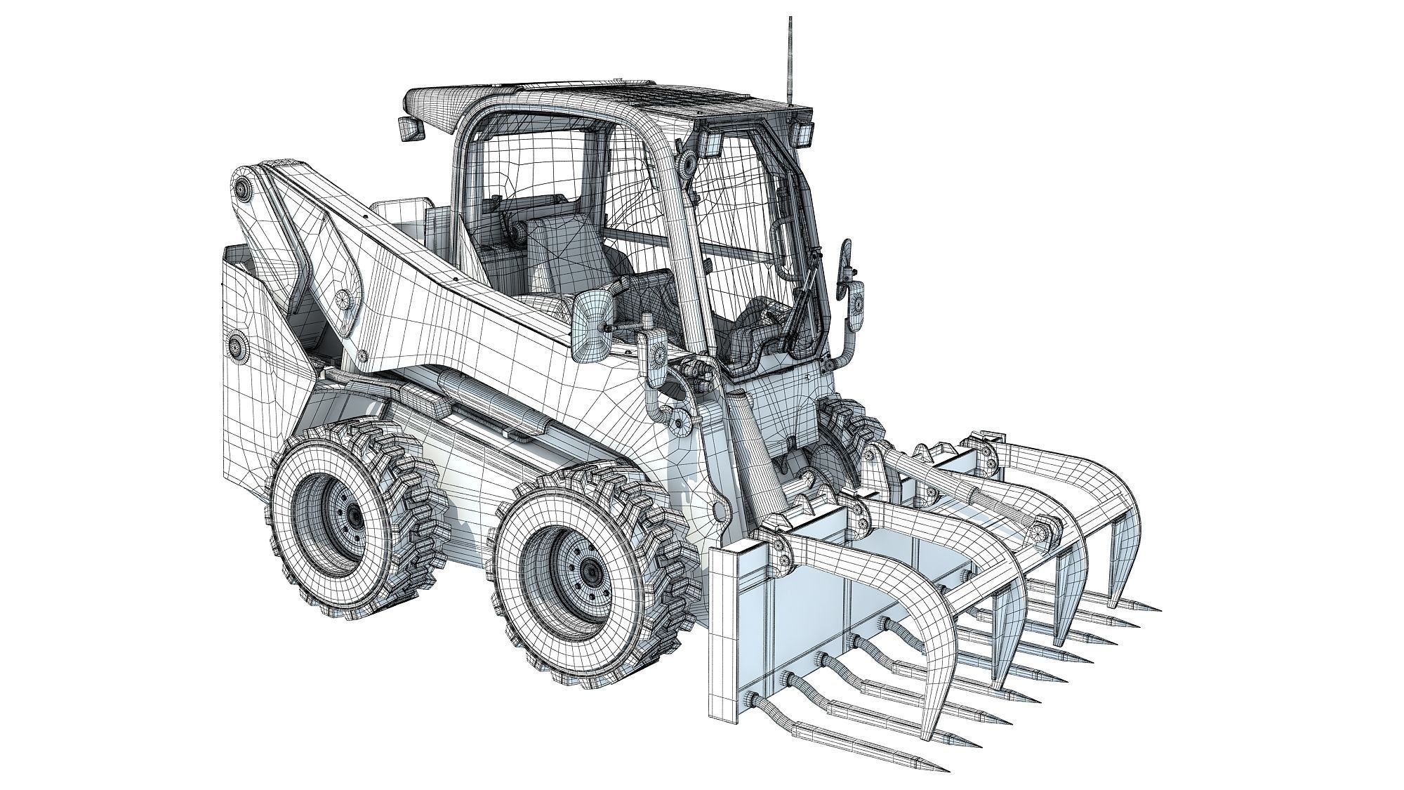 Skid Steer Loader Manure Fork 3D model_16