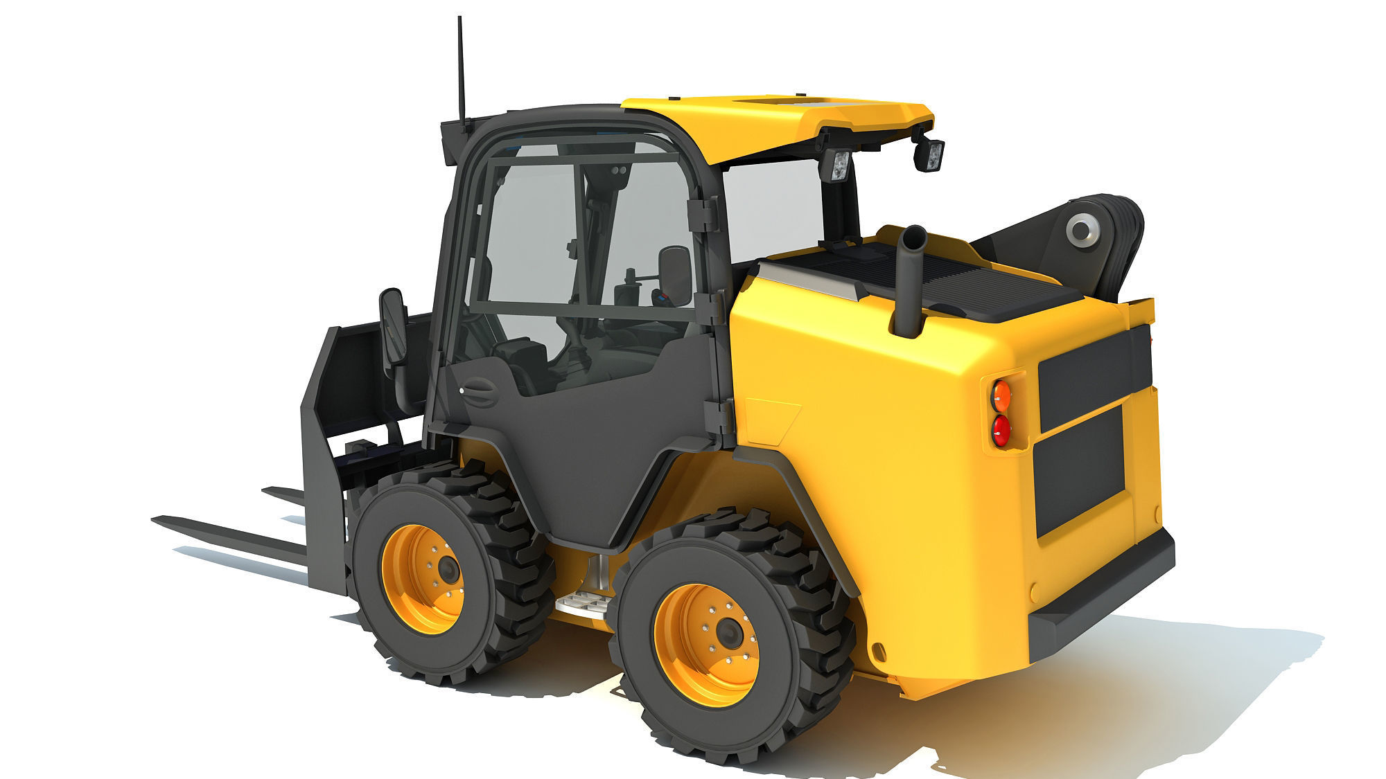 Skid Steer Loader Pallet Fork 3D model_3