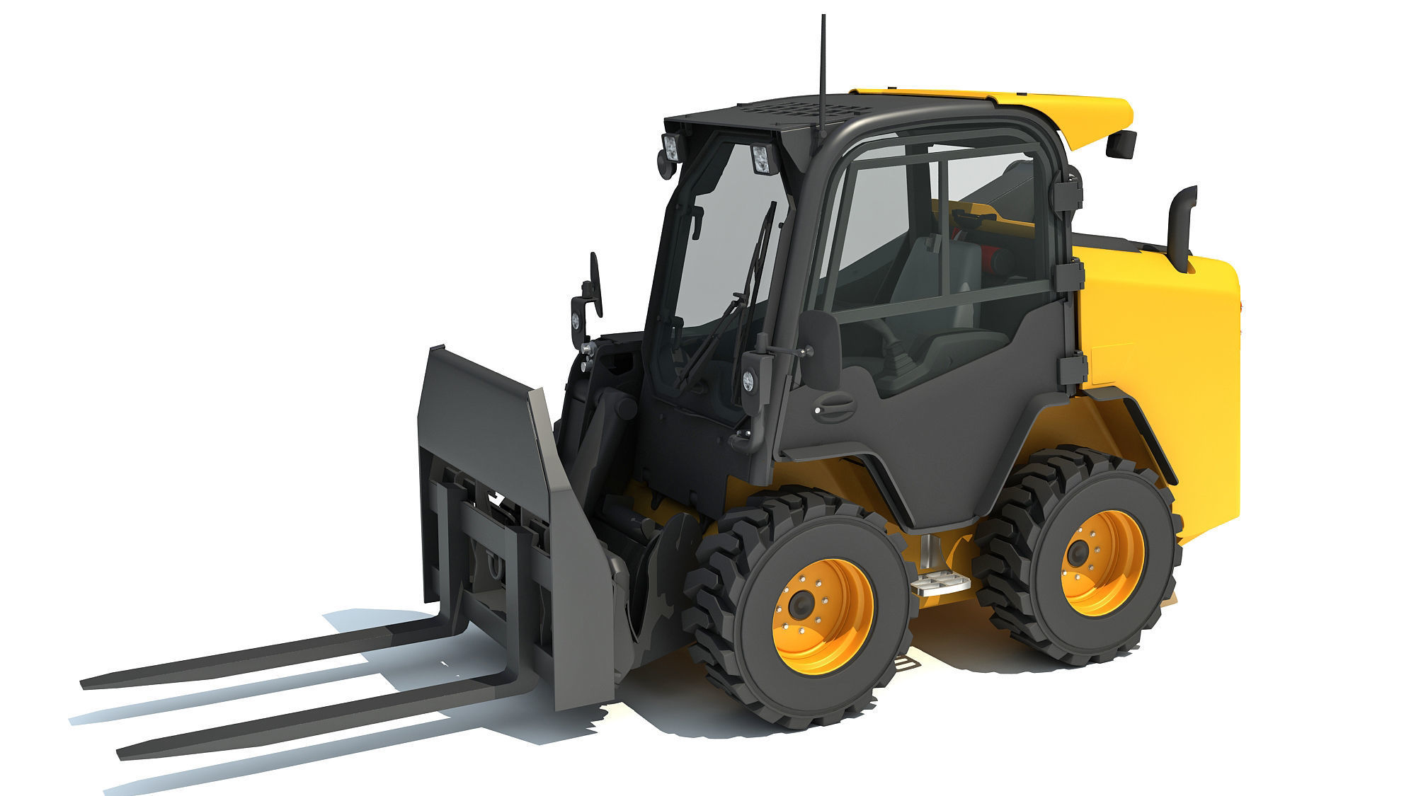 Skid Steer Loader Pallet Fork 3D model_1