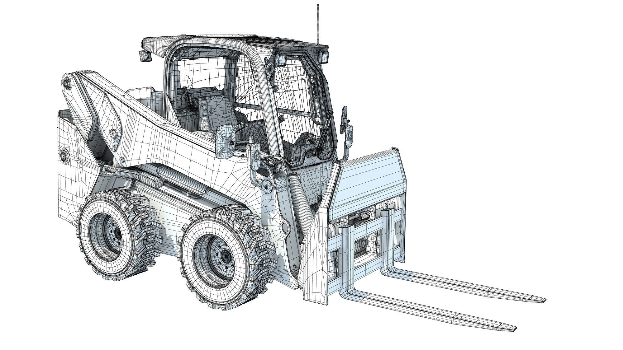 Skid Steer Loader Pallet Fork 3D model_16