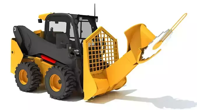 Tree Cutter Skid Steer Loader 3D model