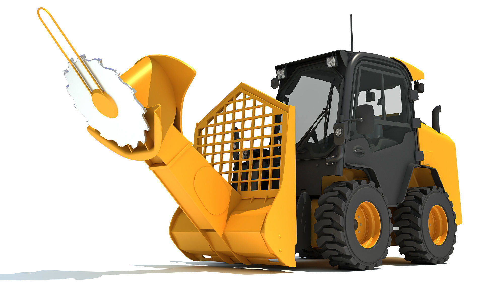 Tree Cutter Skid Steer Loader 3D model_9