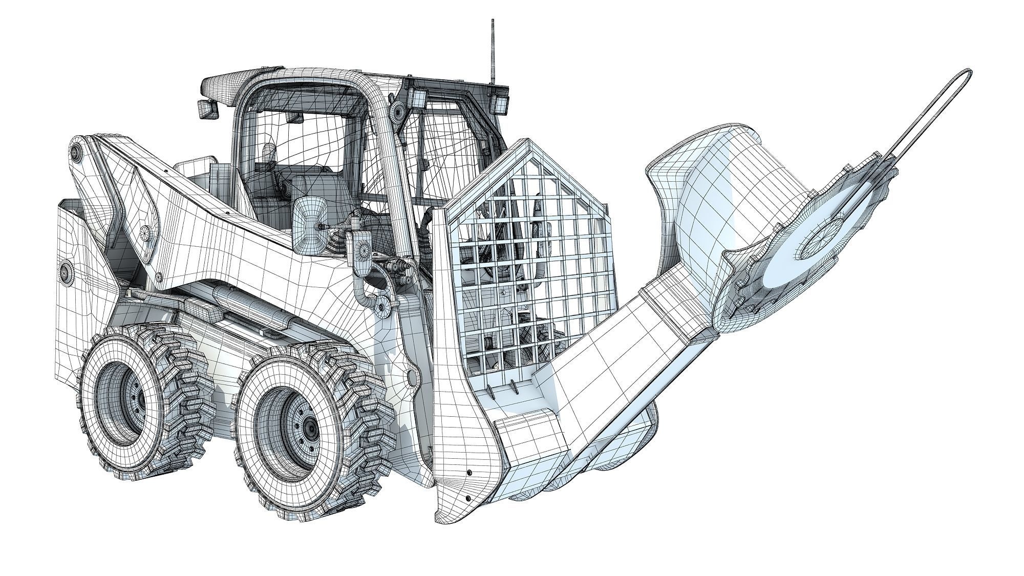 Tree Cutter Skid Steer Loader 3D model_16