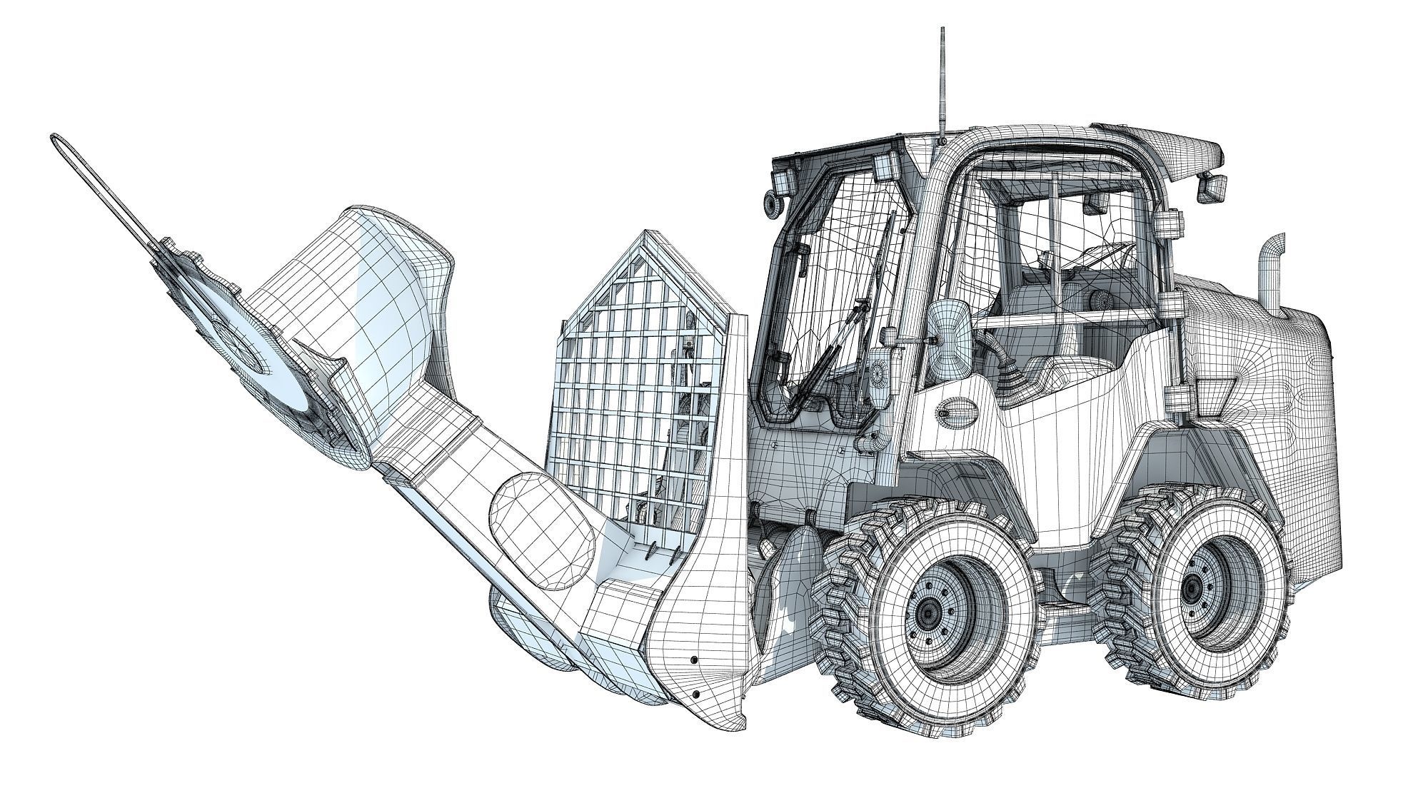 Tree Cutter Skid Steer Loader 3D model_13