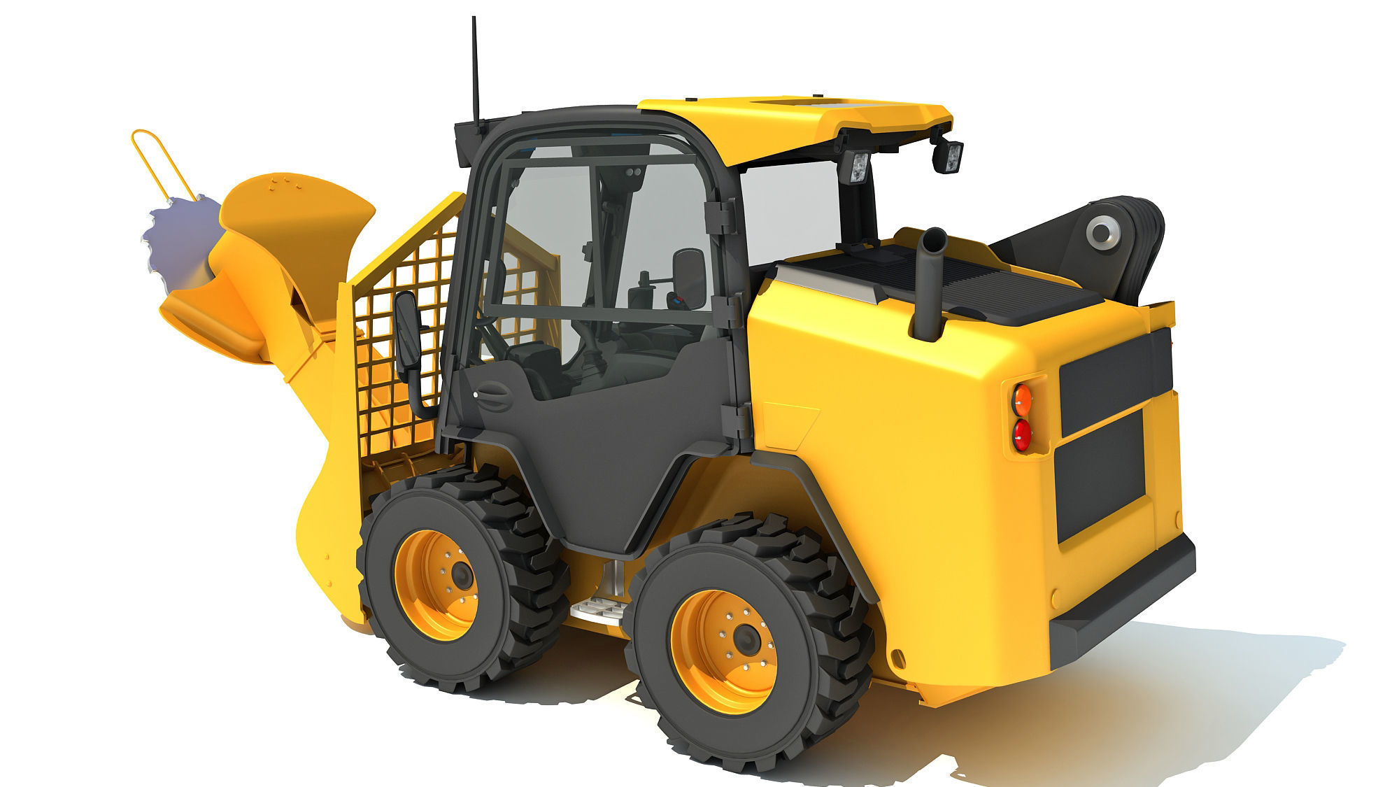 Tree Cutter Skid Steer Loader 3D model_3