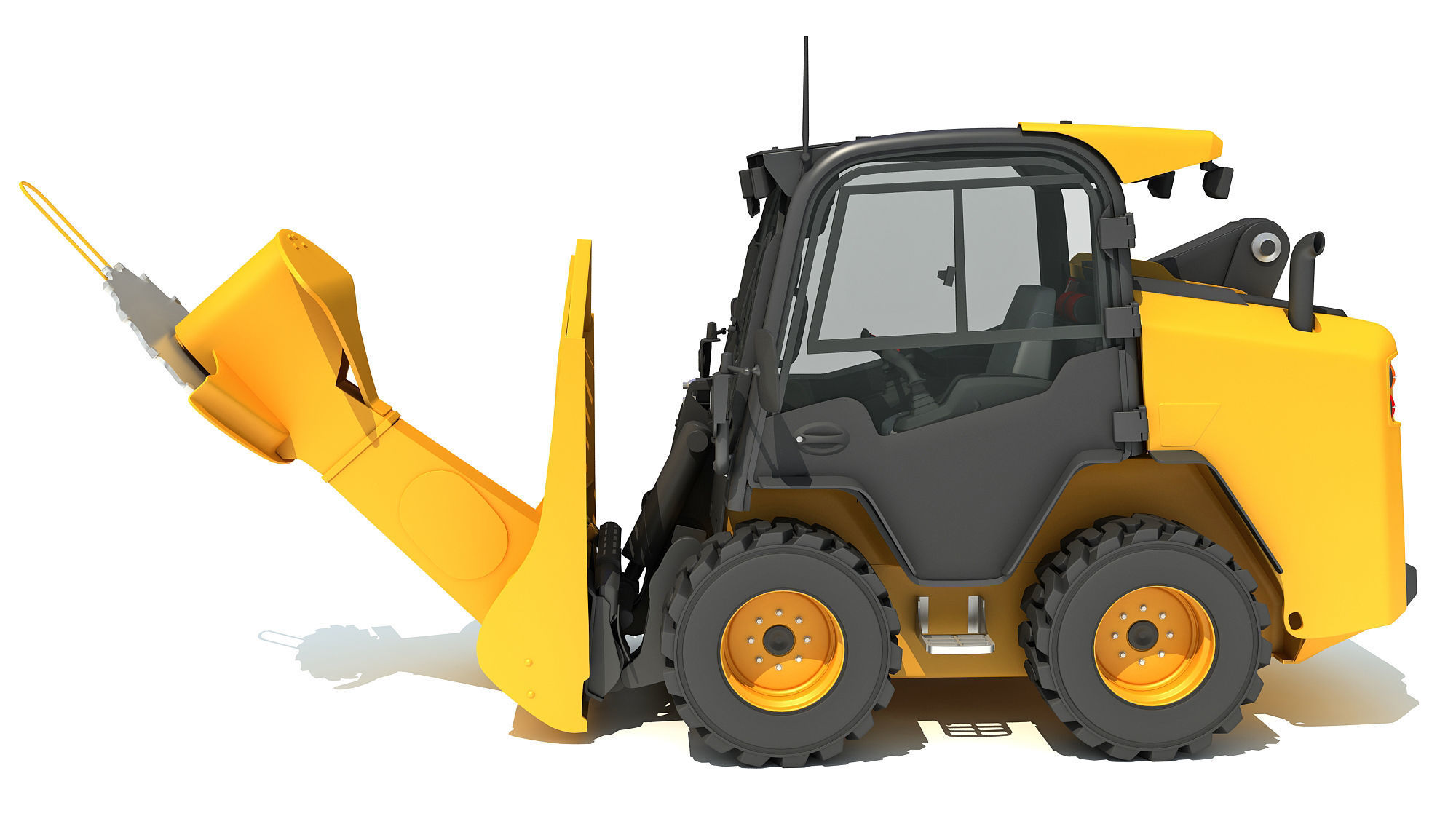 Tree Cutter Skid Steer Loader 3D model_2