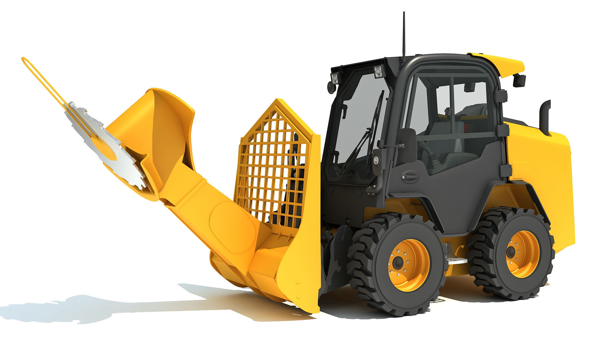 Tree Cutter Skid Steer Loader 3D model_1