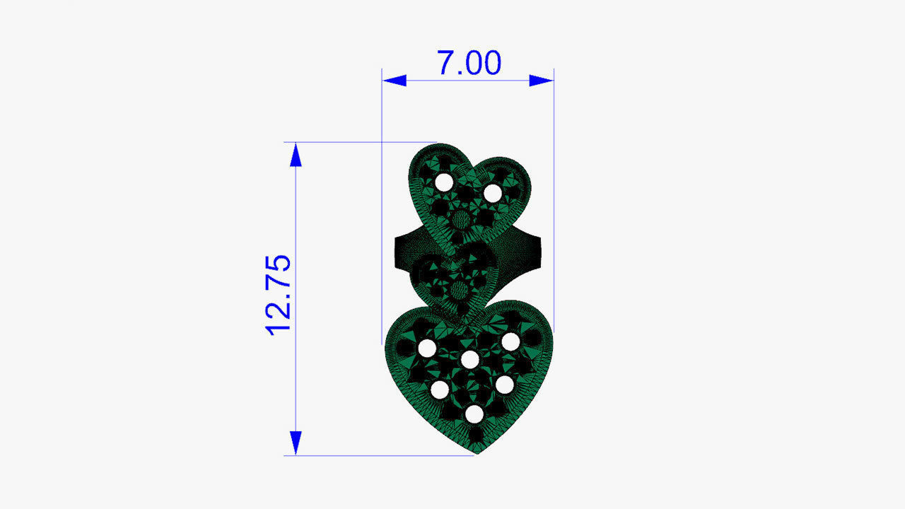 Hearts earrings 3D print model_14