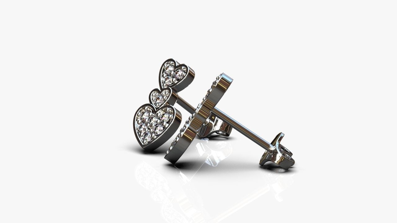 Hearts earrings 3D print model_5