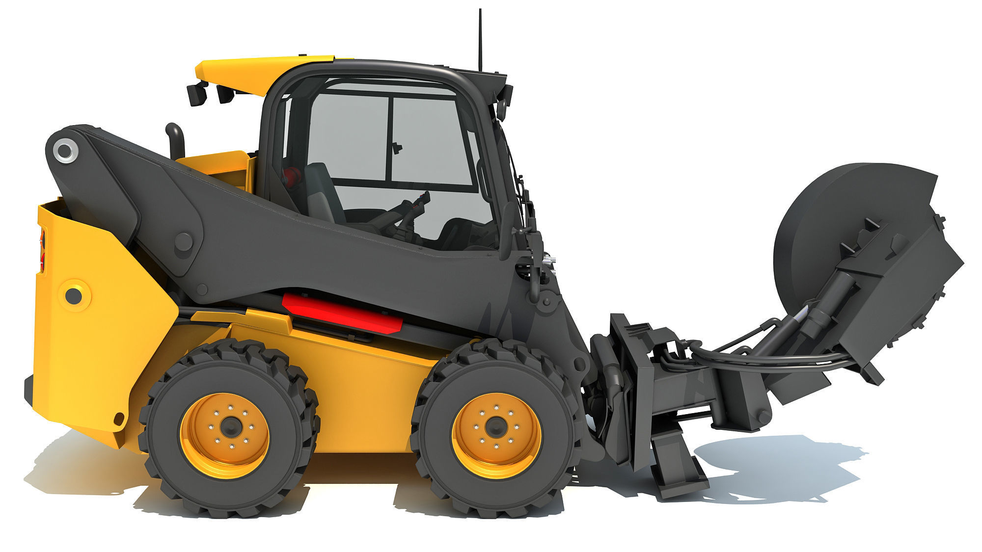 Skid Steer Stump Grinder Cutter 3D model_7