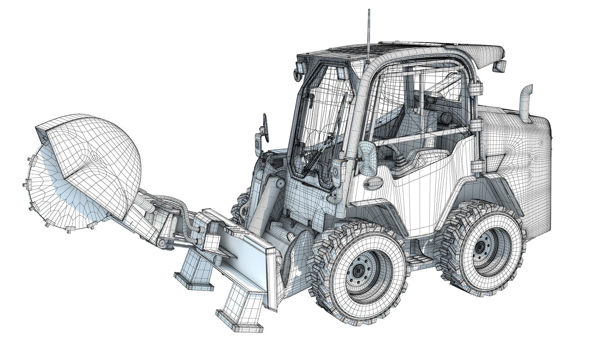 Skid Steer Stump Grinder Cutter 3D model_13