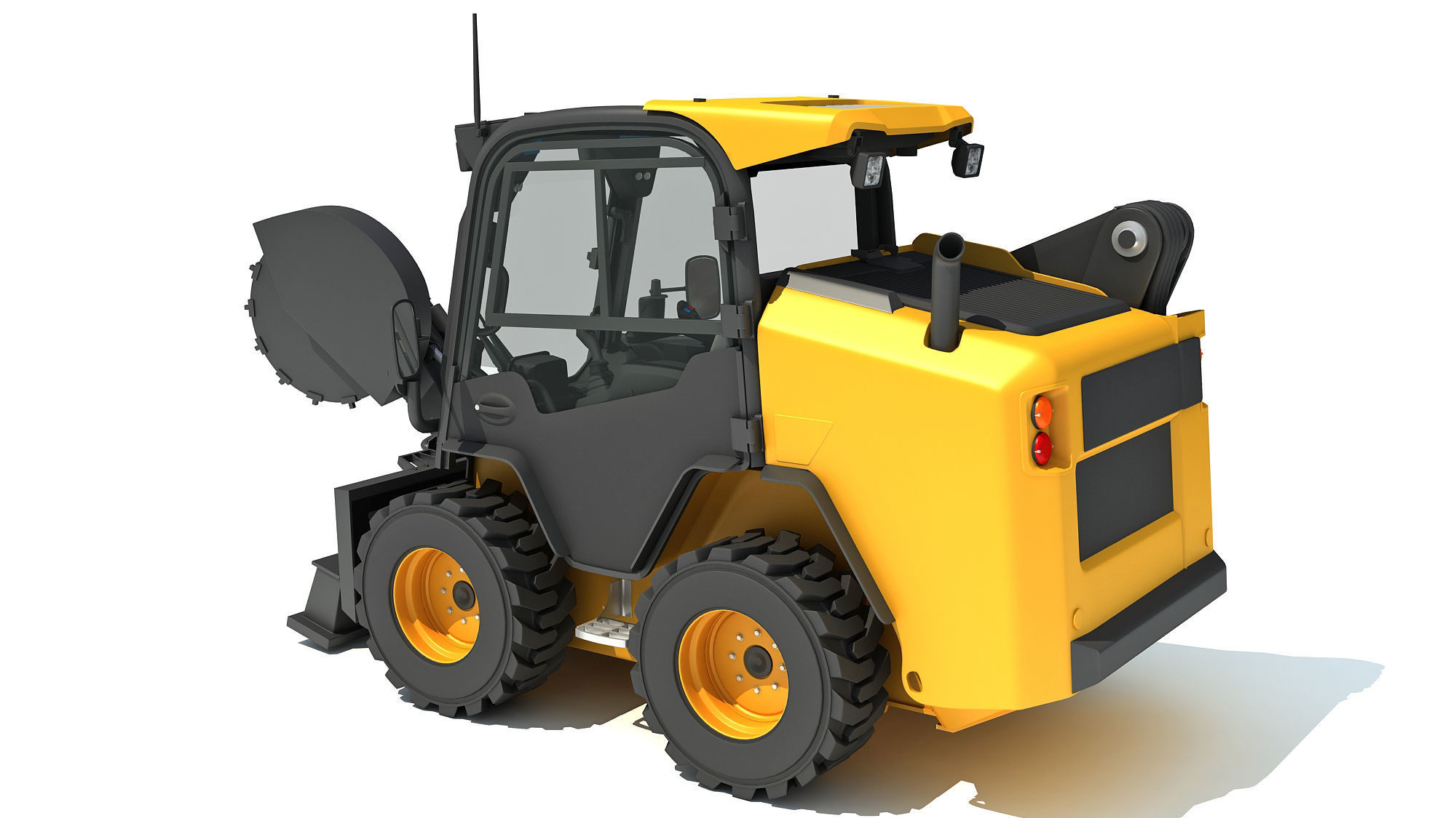 Skid Steer Stump Grinder Cutter 3D model_3