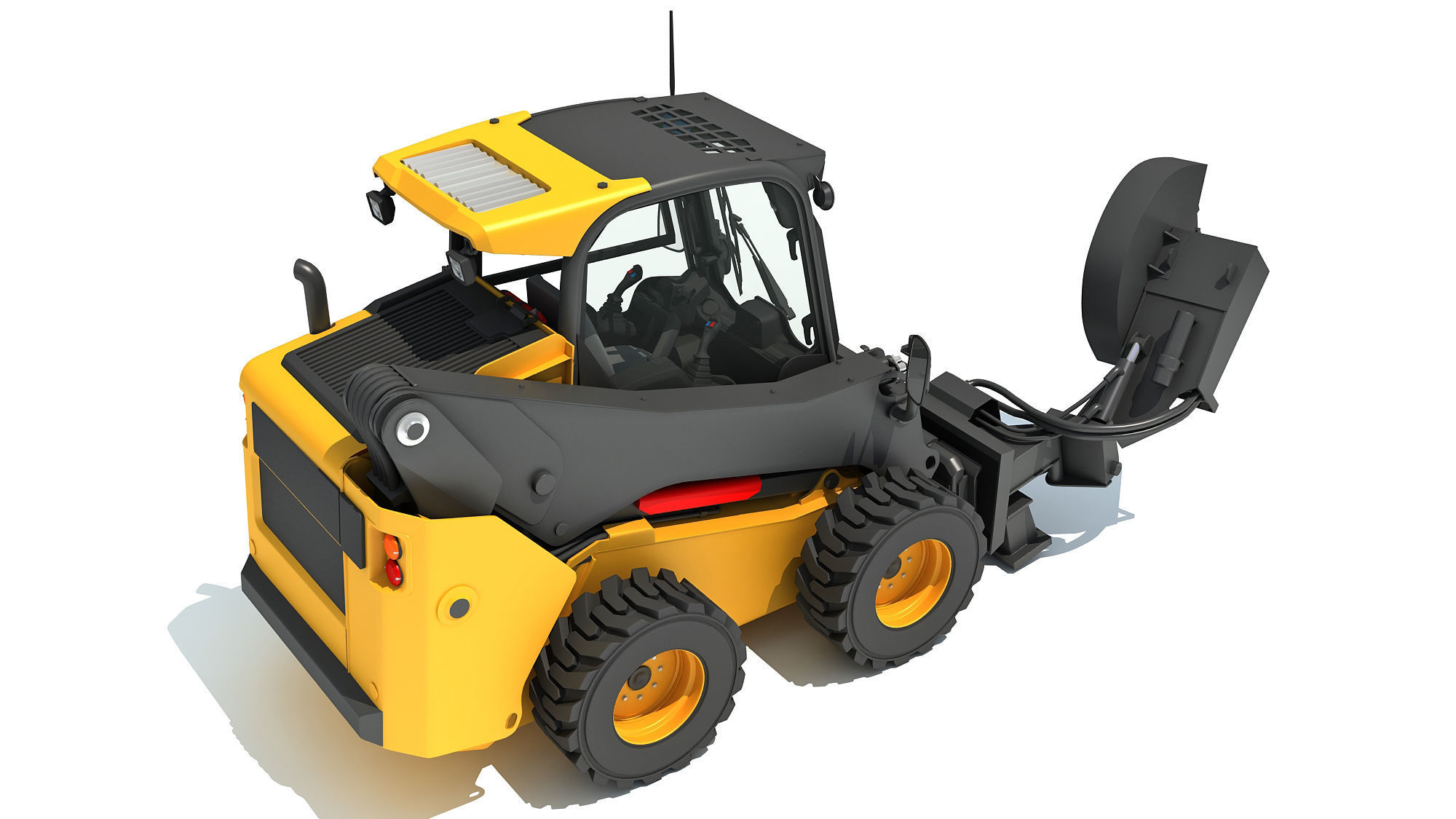 Skid Steer Stump Grinder Cutter 3D model_6