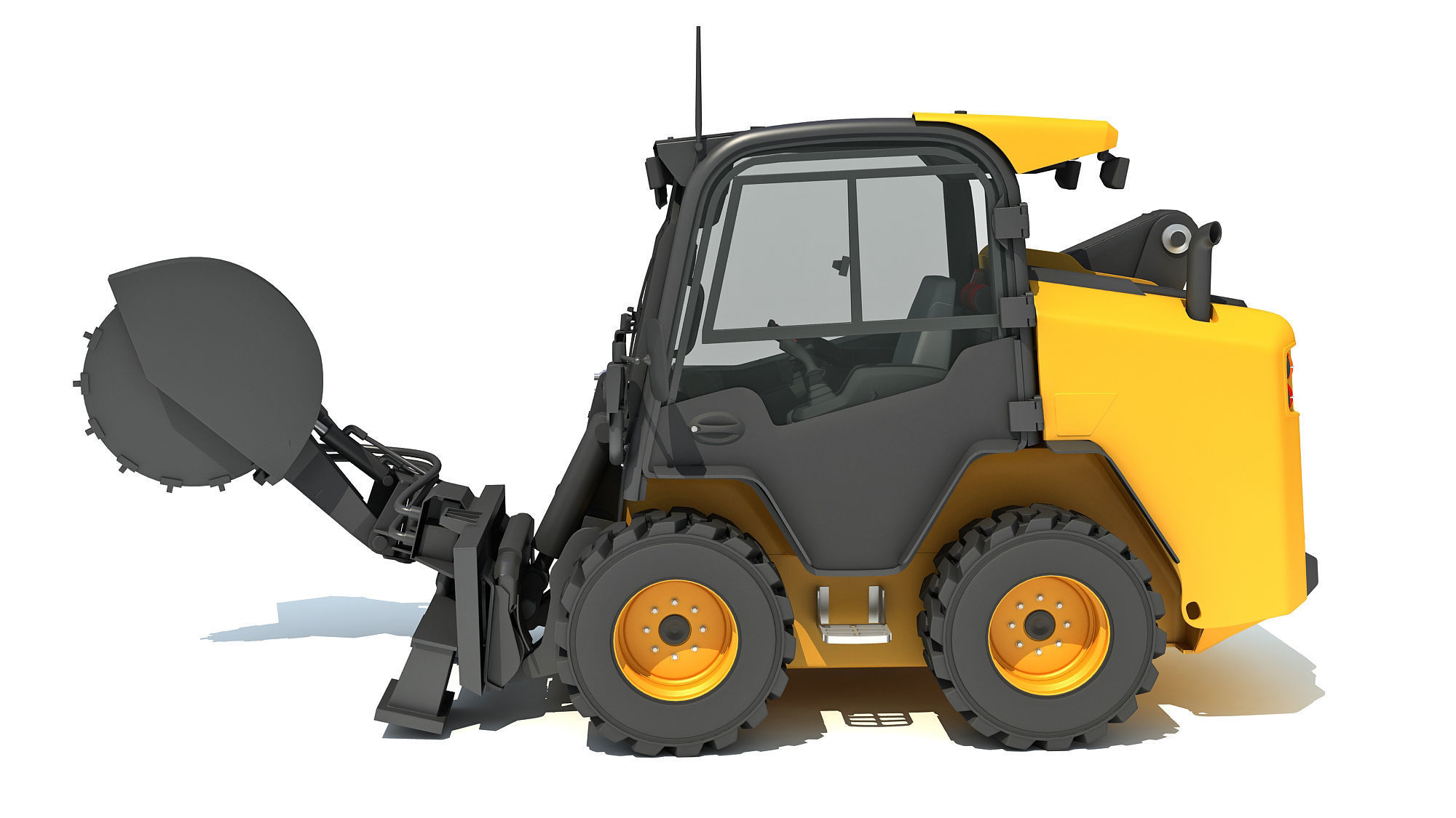 Skid Steer Stump Grinder Cutter 3D model_2