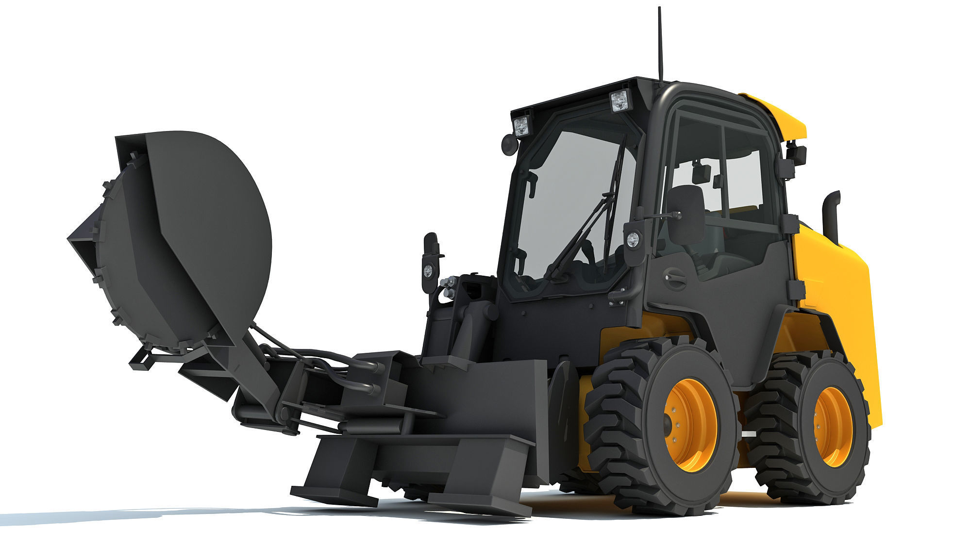 Skid Steer Stump Grinder Cutter 3D model_9