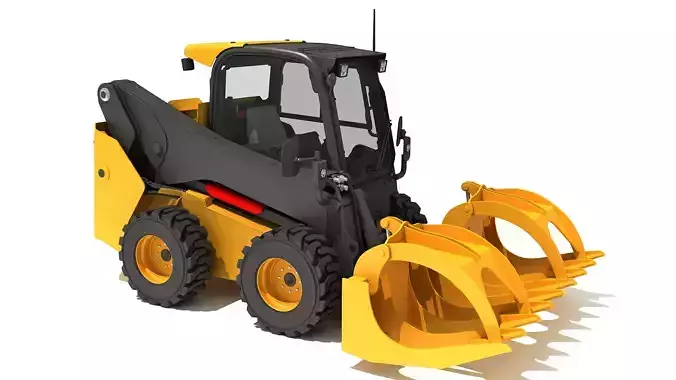 Log Fork Skid Steer Loader 3D model