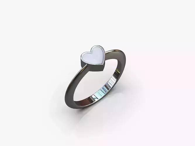 Enamel heart ring