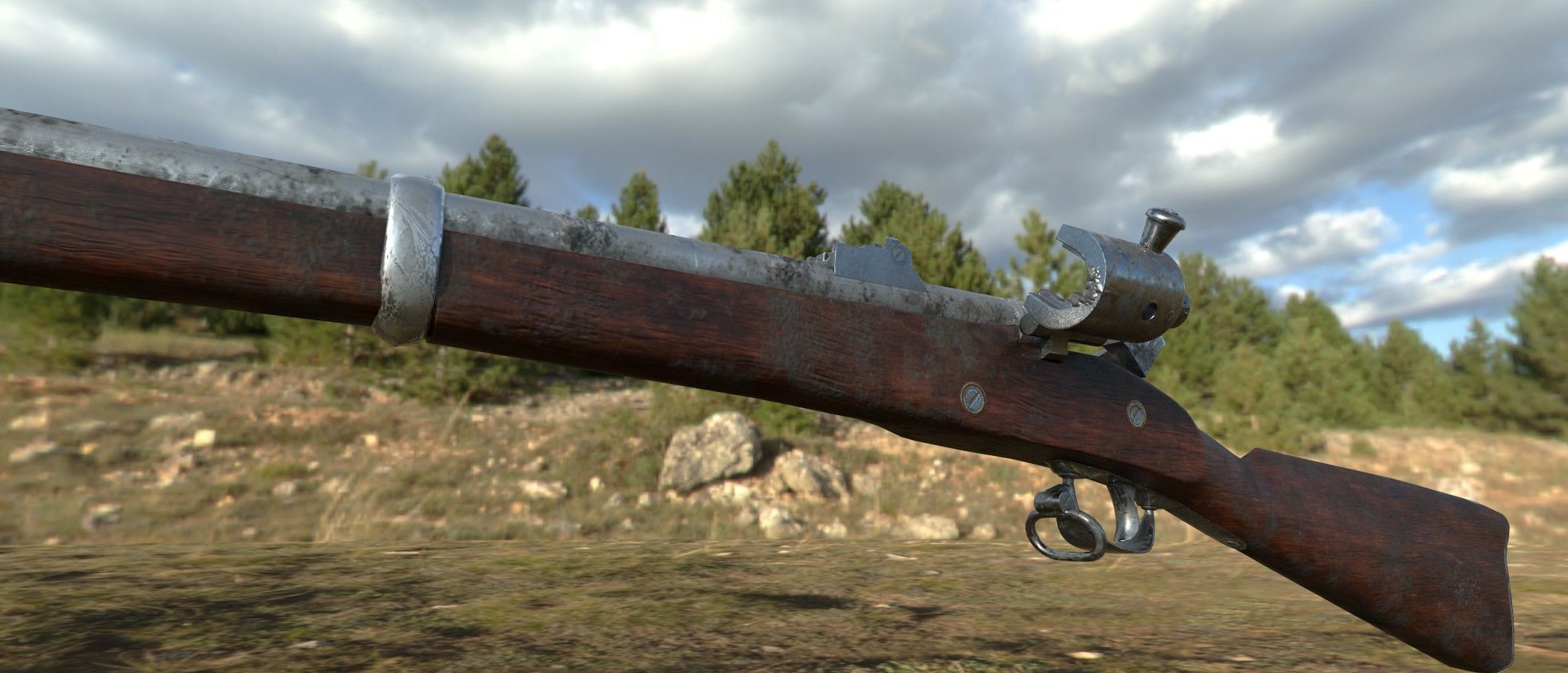 Joslyn Rifle Low-poly 3D model_4