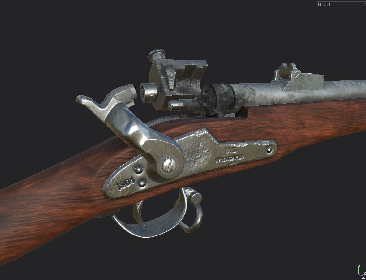 Joslyn Rifle Low-poly 3D model_8