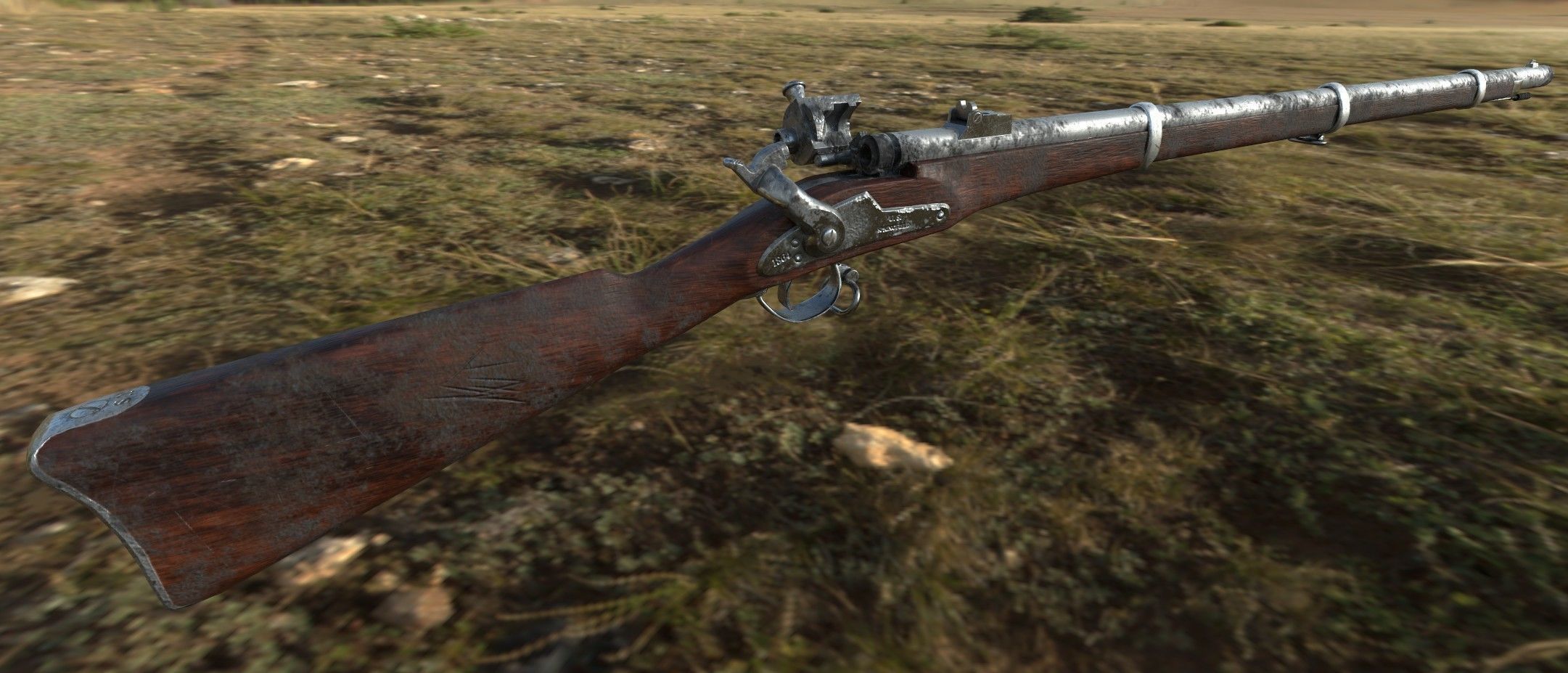 Joslyn Rifle Low-poly 3D model_1