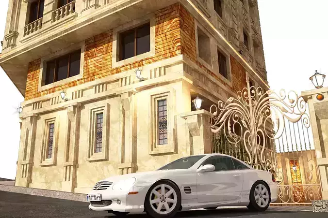 Model 3d Residential apartment facade with maximum details 3D model