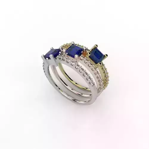 Marquise Stone Ring with Diamonds