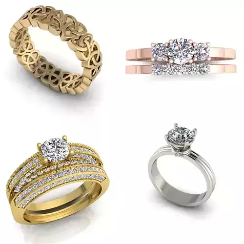 CJC0601 Collection of 6 ladies blue sapphire ruby emerald rings