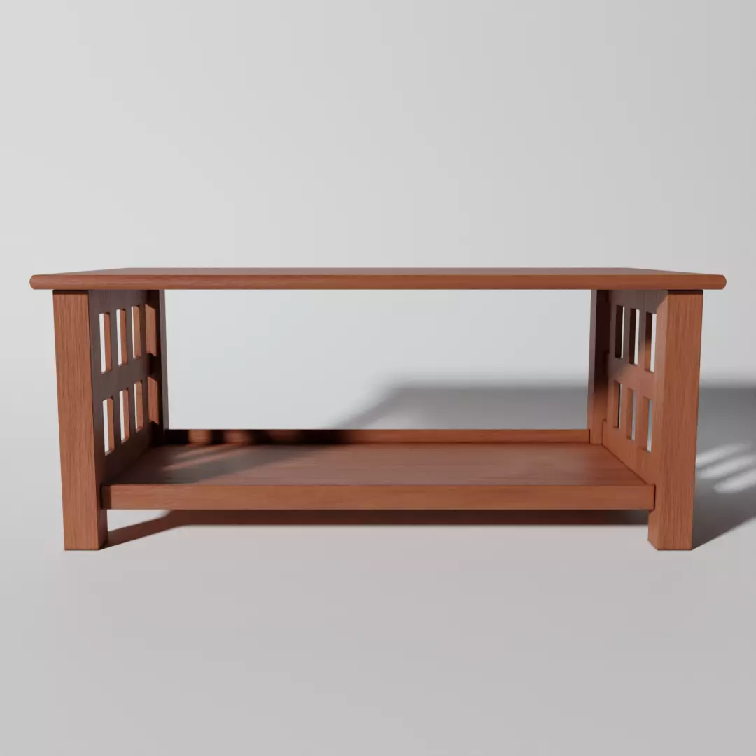 Wooden Coffee Table 3D model_0