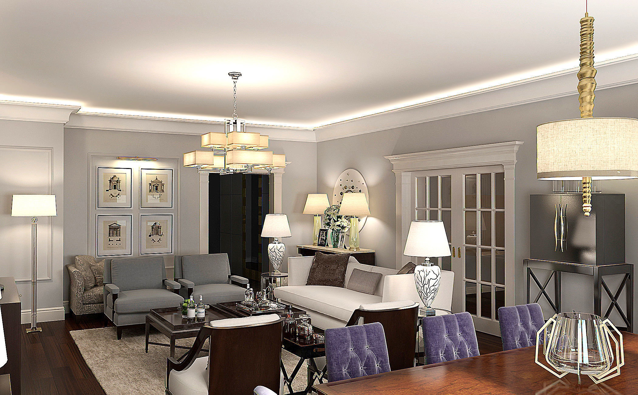 Baker Modern Liveroom 3D model_7