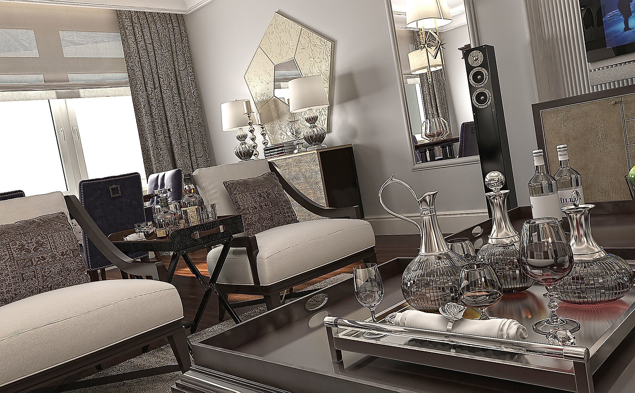 Baker Modern Liveroom 3D model_2