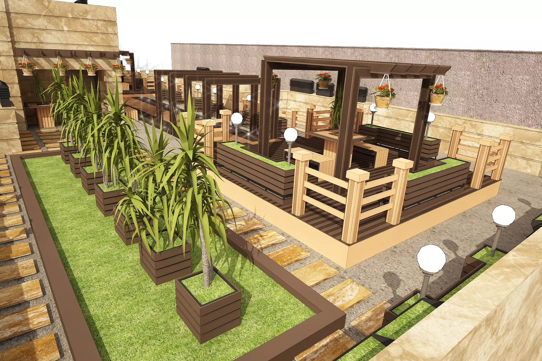 3D model of Roof Garden residential apartment with full details 3D model