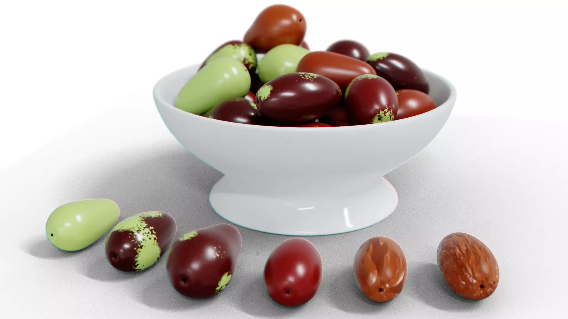 Jujube fruits - procedural 3D model