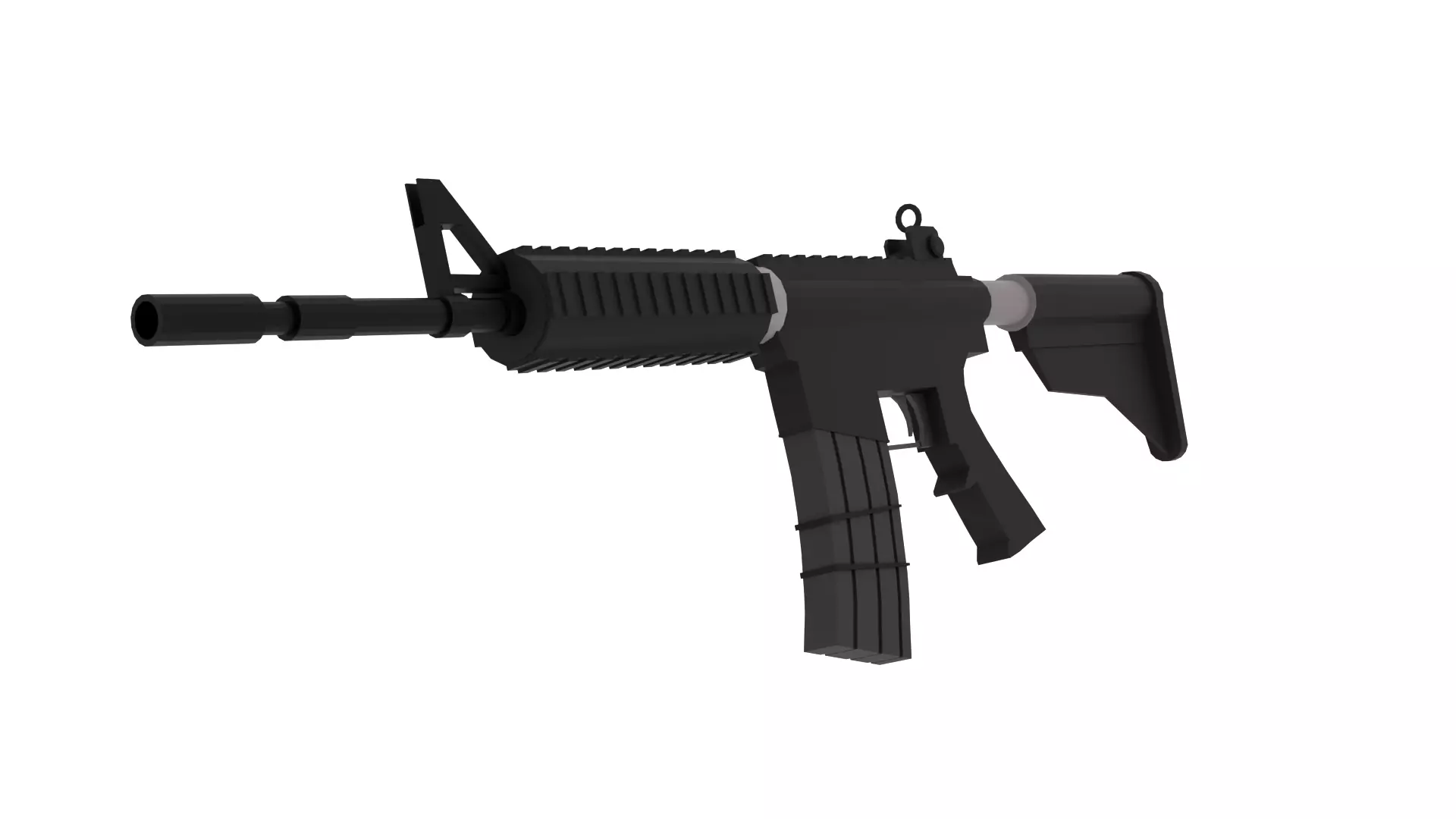 Low Poly Rifle - M4A1 Low-poly 3D model_0