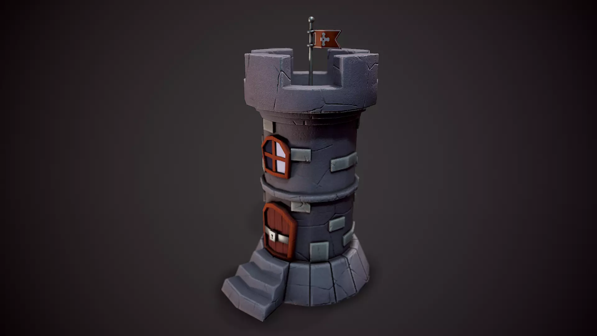 Stylized Castle - Tutorial Included Low-poly 3D model_0