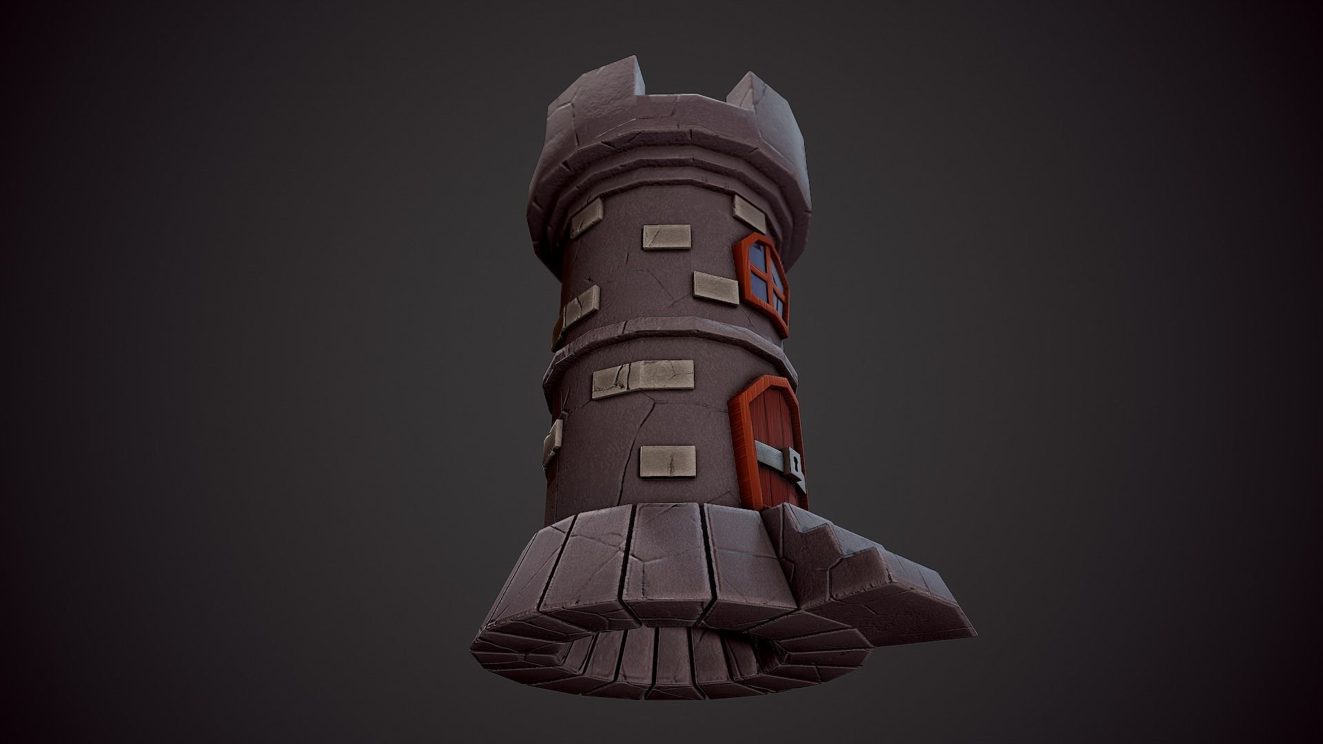 Stylized Castle - Tutorial Included Low-poly 3D model_11