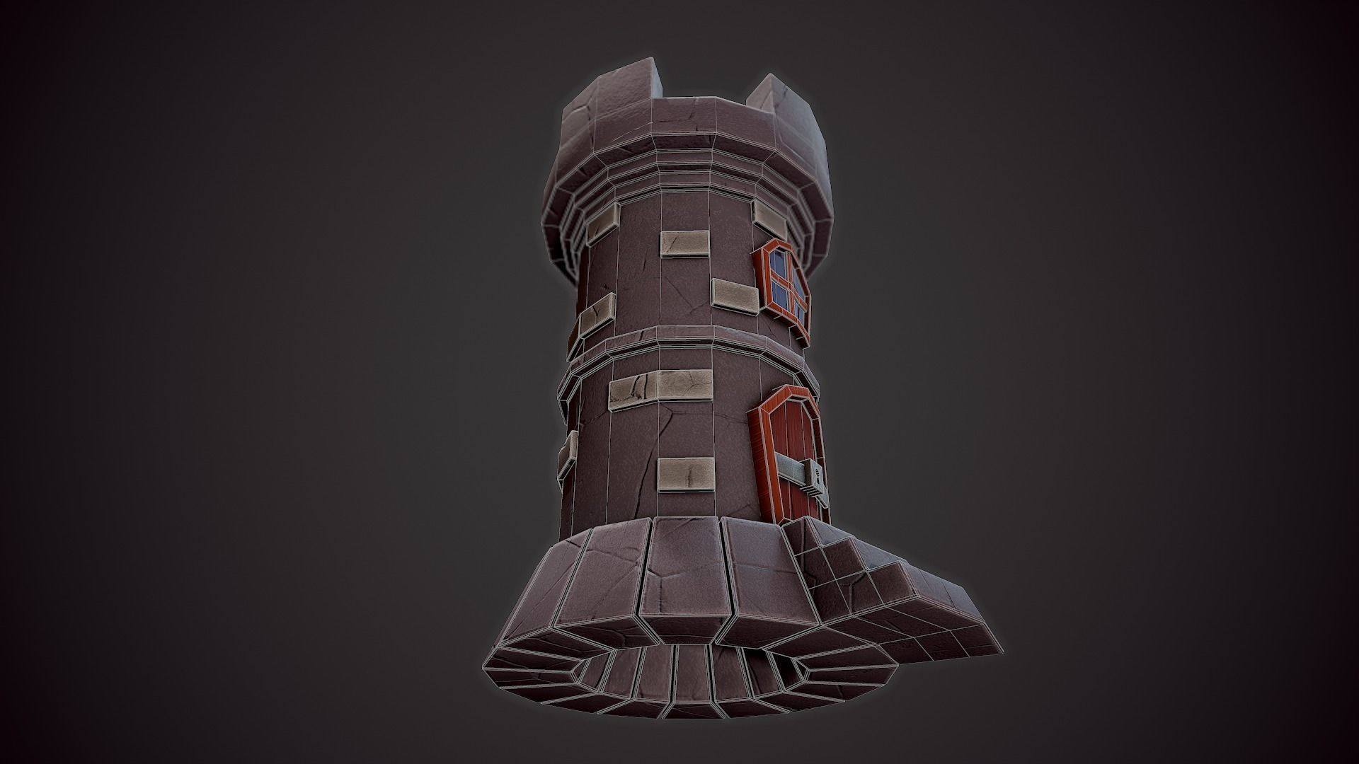 Stylized Castle - Tutorial Included Low-poly 3D model_12