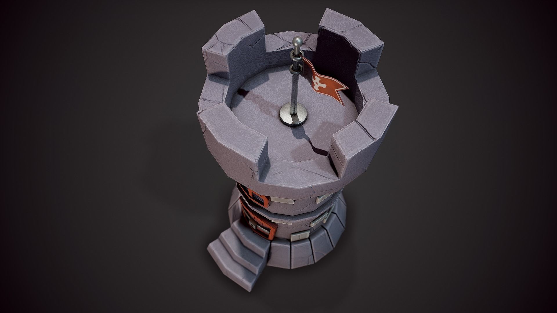 Stylized Castle - Tutorial Included Low-poly 3D model_7
