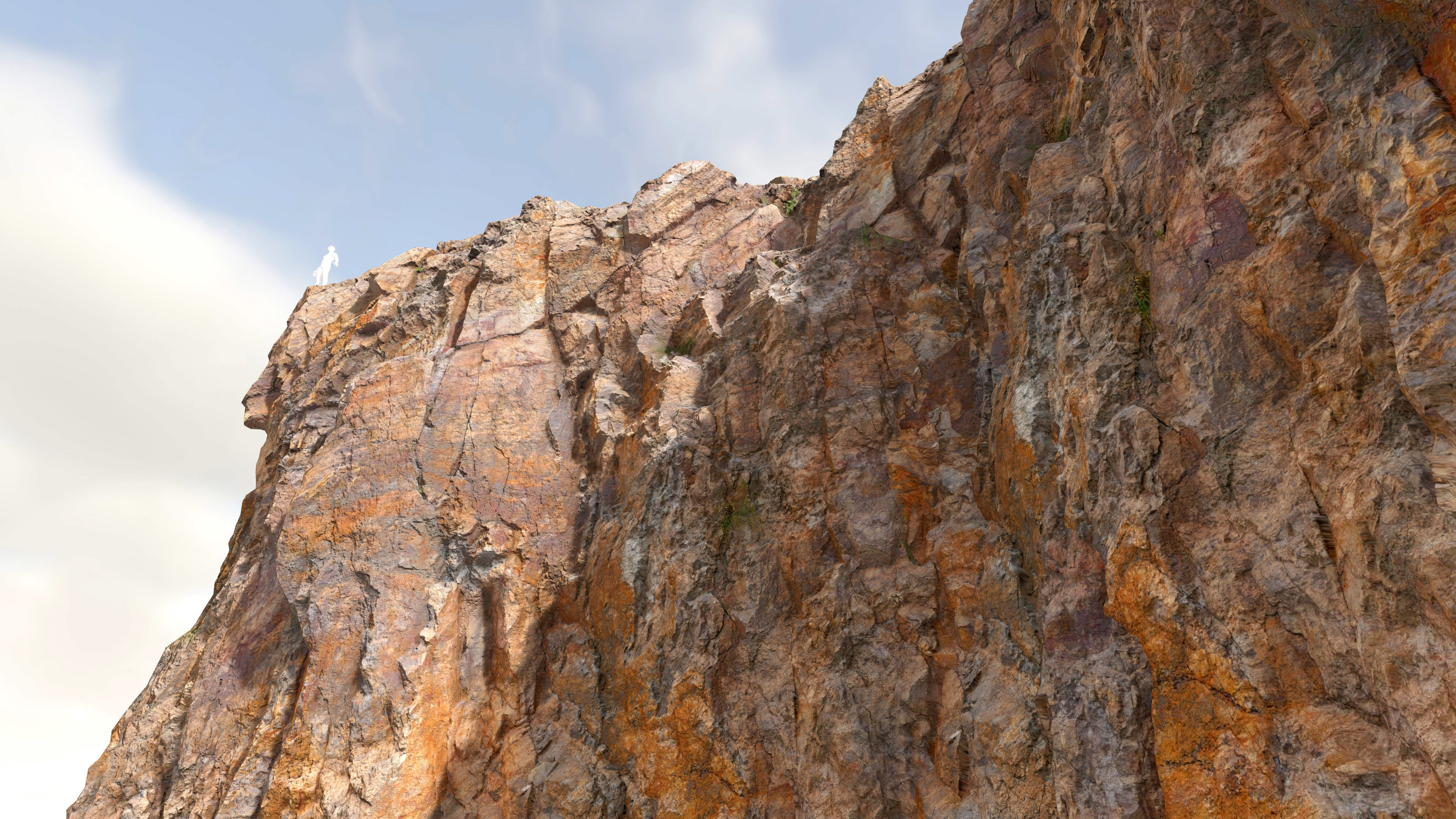 Cliff and Rock scan Collection Real- PBR Low Poly Game ready Low-poly 3D model_2