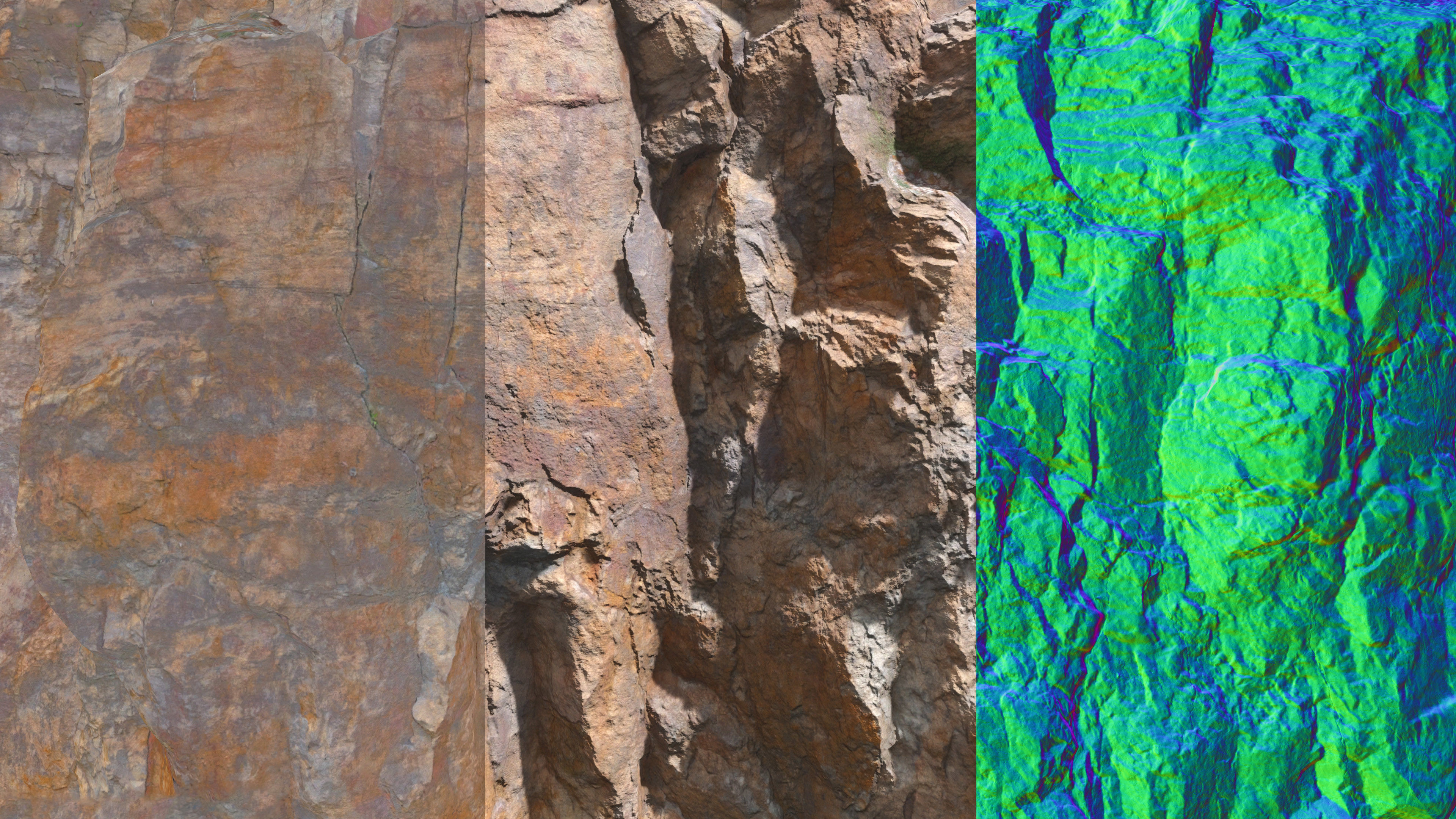 Cliff and Rock scan Collection Real- PBR Low Poly Game ready Low-poly 3D model_11